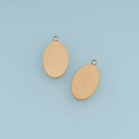 Oval Blank Pendant,14K Gold Minimalist Flat Tag Charm DIY Charm for Necklace Bracelet Making