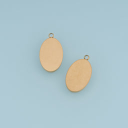 Oval Blank Pendant,14K Gold Minimalist Flat Tag Charm DIY Charm for Necklace Bracelet Making