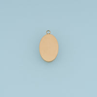 Oval Blank Pendant,14K Gold Minimalist Flat Tag Charm DIY Charm for Necklace Bracelet Making
