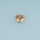 Rainbow Crystal Heart Pendant,14K Gold Colorful Gemstone Heart Charm DIY Charm for Necklace Bracelet Making