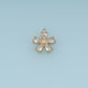 Five Petal Crystal Flower Pendant,14K Gold Colorful Floral Charm DIY Charm for Necklace Bracelet Making