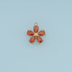 Five Petal Crystal Flower Pendant,14K Gold Colorful Floral Charm DIY Charm for Necklace Bracelet Making