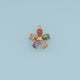 Five Petal Crystal Flower Pendant,14K Gold Colorful Floral Charm DIY Charm for Necklace Bracelet Making
