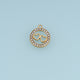 Double Heart Circle Pendant,14K Gold Sparkling Crystal Open Heart Charm DIY Charm for Necklace Bracelet Making