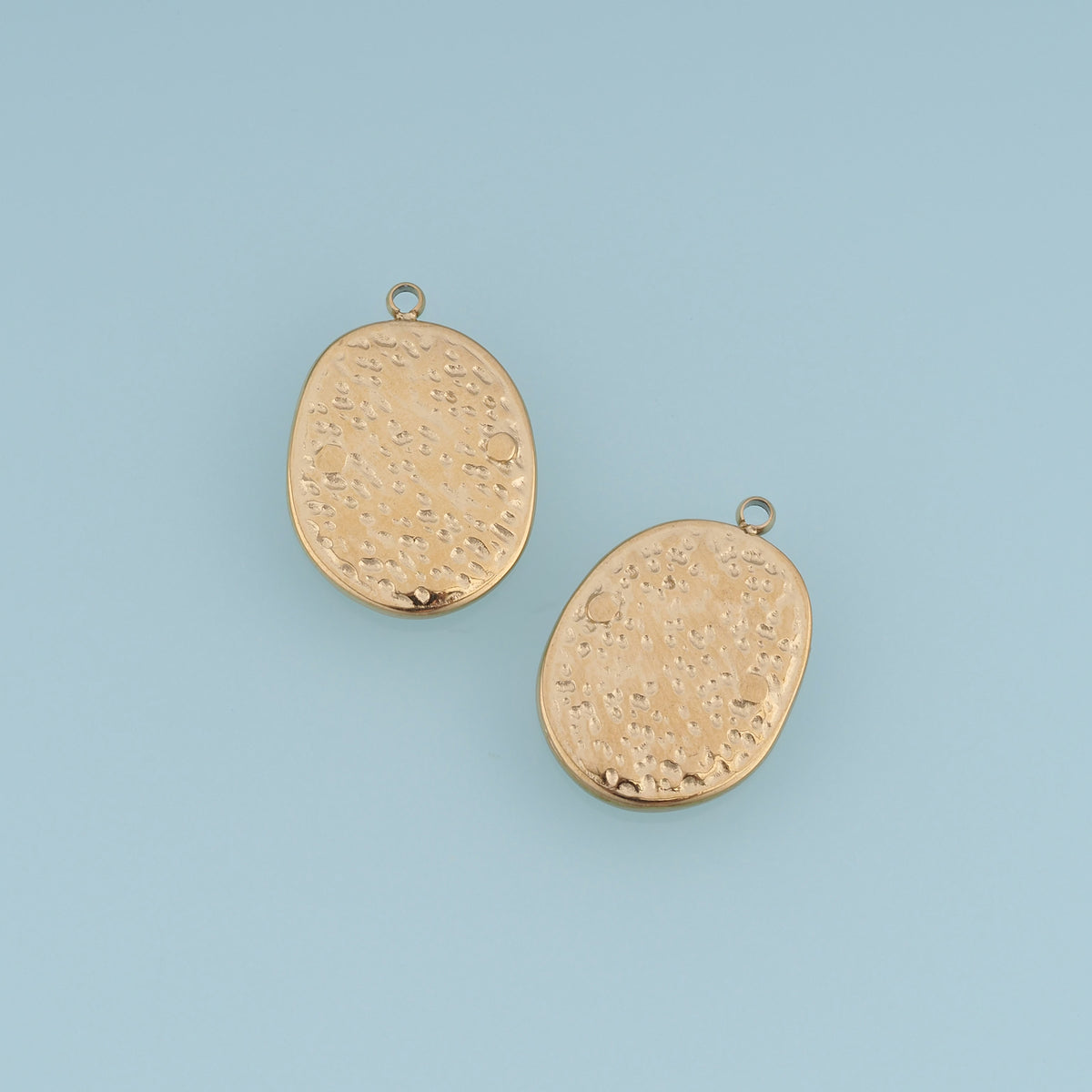 Oval Hammered Metal Pendant,14K Gold Silver Vintage Textured Coin Charm DIY Charm for Necklace Bracelet Making