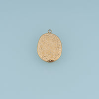 Oval Hammered Metal Pendant,14K Gold Silver Vintage Textured Coin Charm DIY Charm for Necklace Bracelet Making