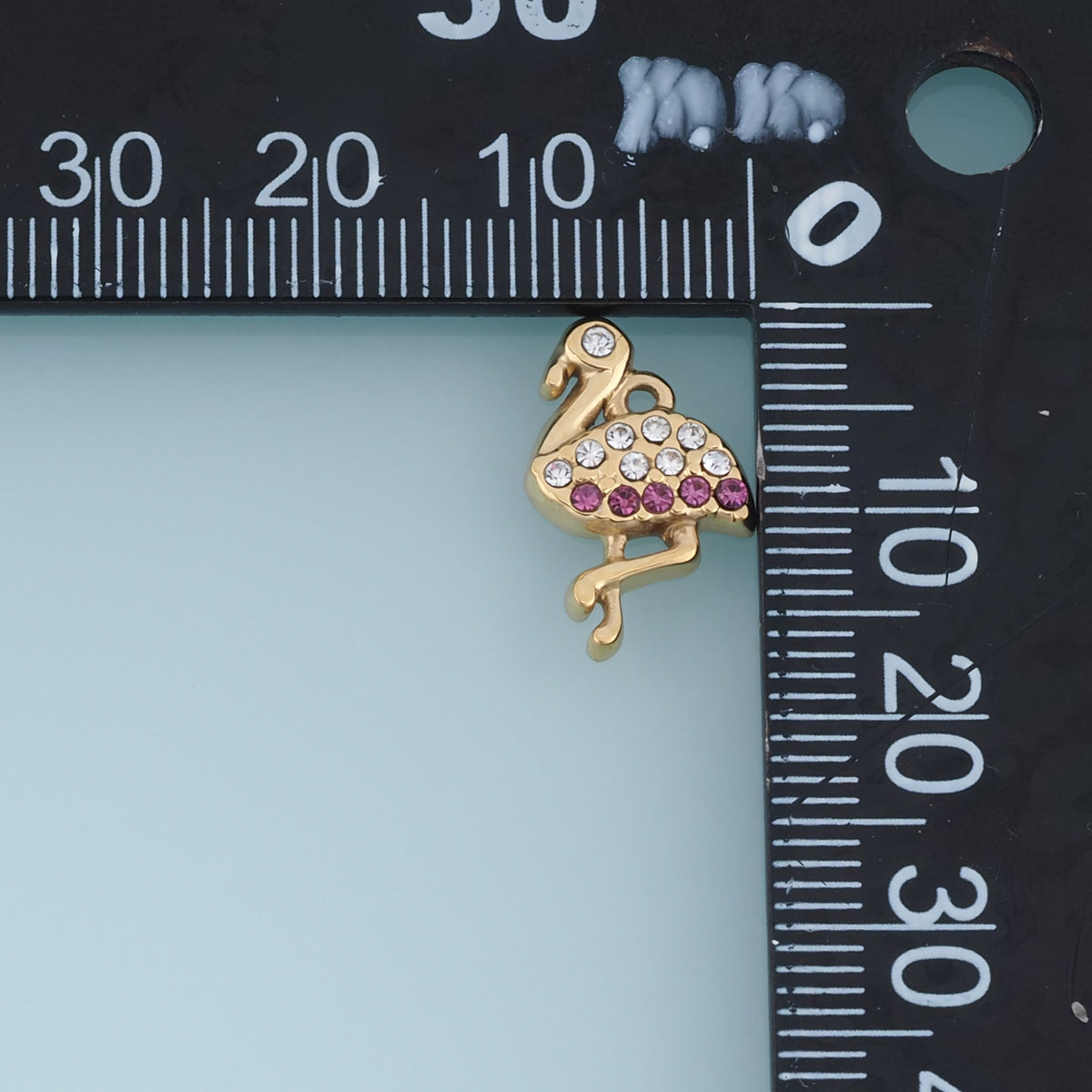 Flamingo Crystal Pendant,14K Gold Pink Rhinestone Bird Charm DIY Charm for Necklace Bracelet Making