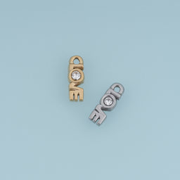 LOVE Letter Crystal Pendant,14K Gold Silver Dainty Love Charm DIY Charm for Necklace Bracelet Making