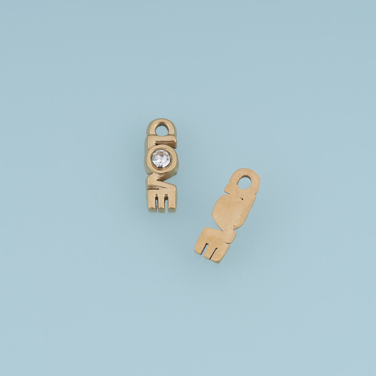 LOVE Letter Crystal Pendant,14K Gold Silver Dainty Love Charm DIY Charm for Necklace Bracelet Making