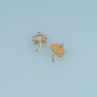Ginkgo Leaf Crystal Pendant,14K Gold Silver Sparkling Botanical Charm DIY Charm for Necklace Bracelet Making