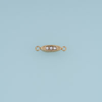 Oval Crystal Connector,14K Gold Silver Three Stone Geometric Charm DIY Charm for Necklace Bracelet Making