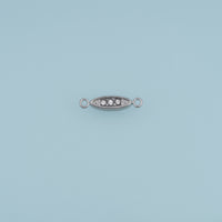 Oval Crystal Connector,14K Gold Silver Three Stone Geometric Charm DIY Charm for Necklace Bracelet Making