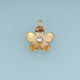 Five Petal Flower Crystal Pendant,14K Gold Silver Dainty Floral Charm DIY Charm for Necklace Bracelet Making
