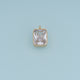 Rectangular Crystal Pendant,14K Gold Clear Faceted Gemstone Charm DIY Charm for Necklace Bracelet Making