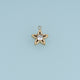 Five Petal Flower Crystal Pendant,14K Gold Open Floral Charm DIY Charm for Necklace Bracelet Making