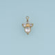 Heart Crystal Flower Pendant,14K Gold Clear Gemstone Floral Charm DIY Charm for Necklace Bracelet Making