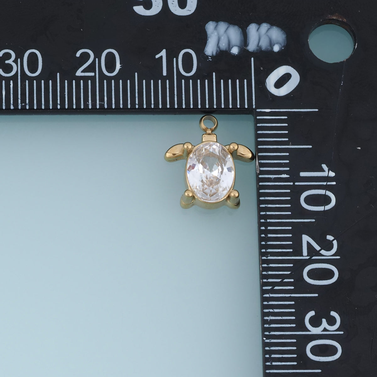 Turtle Crystal Pendant,14K Gold Silver Oval Gemstone Animal Charm DIY Charm for Necklace Bracelet Making