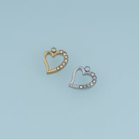 Open Heart Crystal Pendant,14K Gold Silver Gemstone Heart Charm DIY Charm for Necklace Bracelet Making