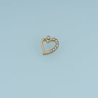 Open Heart Crystal Pendant,14K Gold Silver Gemstone Heart Charm DIY Charm for Necklace Bracelet Making