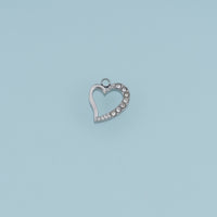 Open Heart Crystal Pendant,14K Gold Silver Gemstone Heart Charm DIY Charm for Necklace Bracelet Making