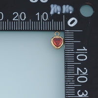 Colorful Crystal Heart Pendant,14K Gold Vintage Textured Gemstone Charm DIY Charm for Necklace Bracelet Making