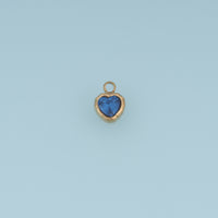 Colorful Crystal Heart Pendant,14K Gold Vintage Textured Gemstone Charm DIY Charm for Necklace Bracelet Making