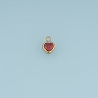 Colorful Crystal Heart Pendant,14K Gold Vintage Textured Gemstone Charm DIY Charm for Necklace Bracelet Making