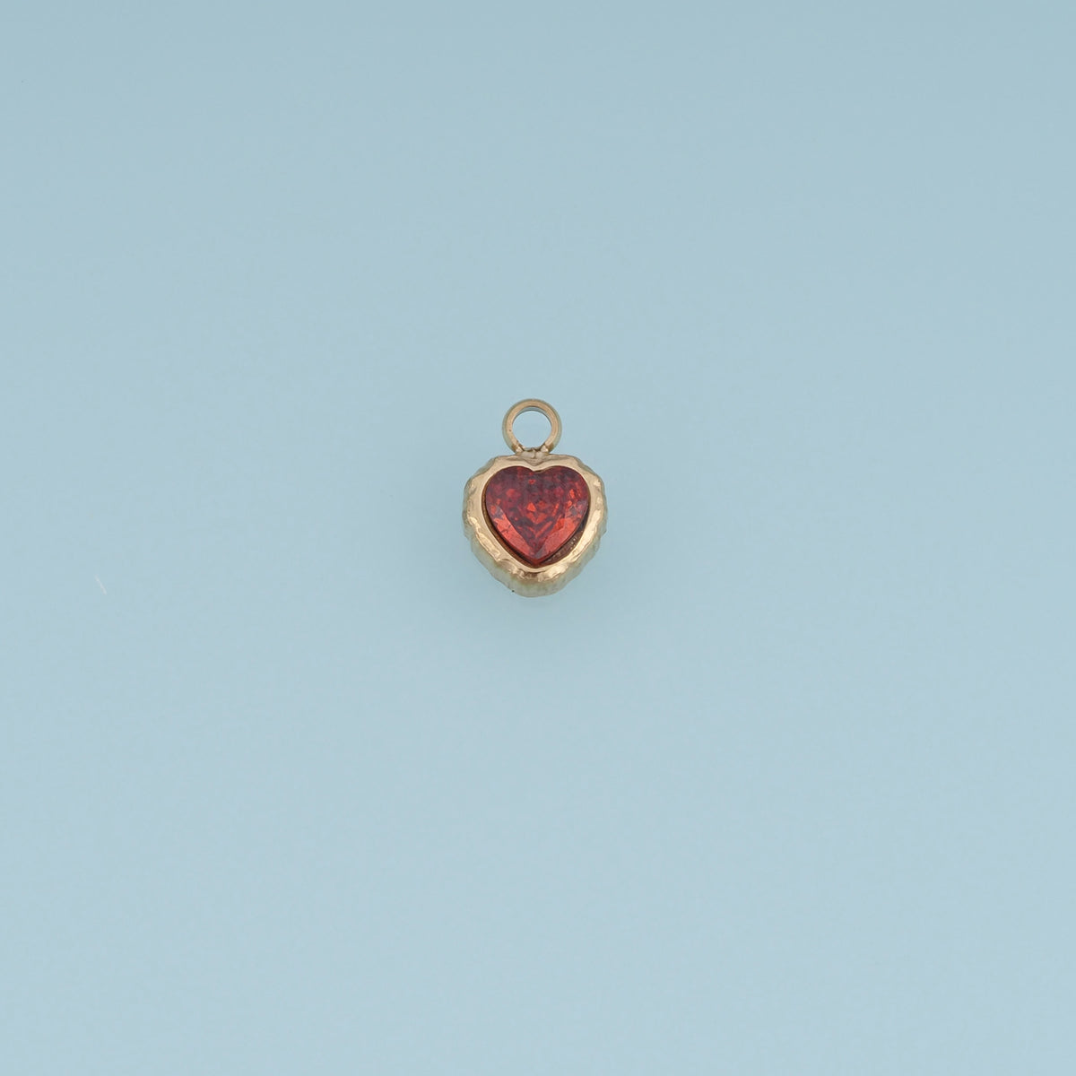 Colorful Crystal Heart Pendant,14K Gold Vintage Textured Gemstone Charm DIY Charm for Necklace Bracelet Making