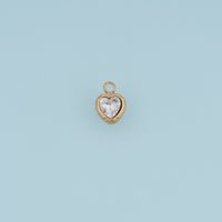 Colorful Crystal Heart Pendant,14K Gold Vintage Textured Gemstone Charm DIY Charm for Necklace Bracelet Making