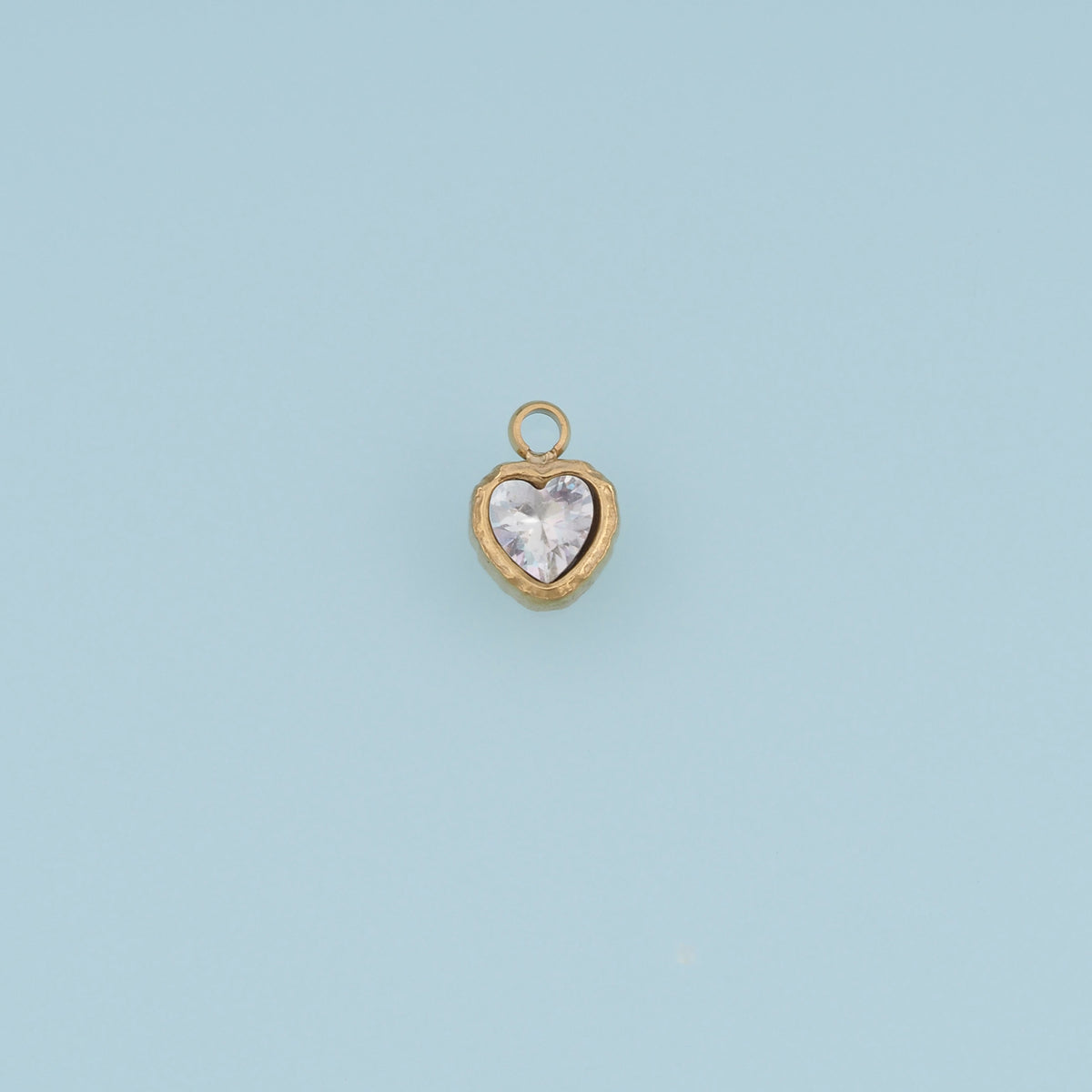 Colorful Crystal Heart Pendant,14K Gold Vintage Textured Gemstone Charm DIY Charm for Necklace Bracelet Making