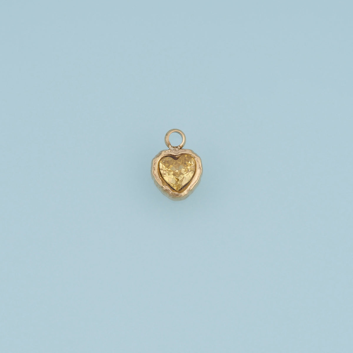 Colorful Crystal Heart Pendant,14K Gold Vintage Textured Gemstone Charm DIY Charm for Necklace Bracelet Making