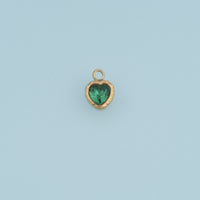 Colorful Crystal Heart Pendant,14K Gold Vintage Textured Gemstone Charm DIY Charm for Necklace Bracelet Making