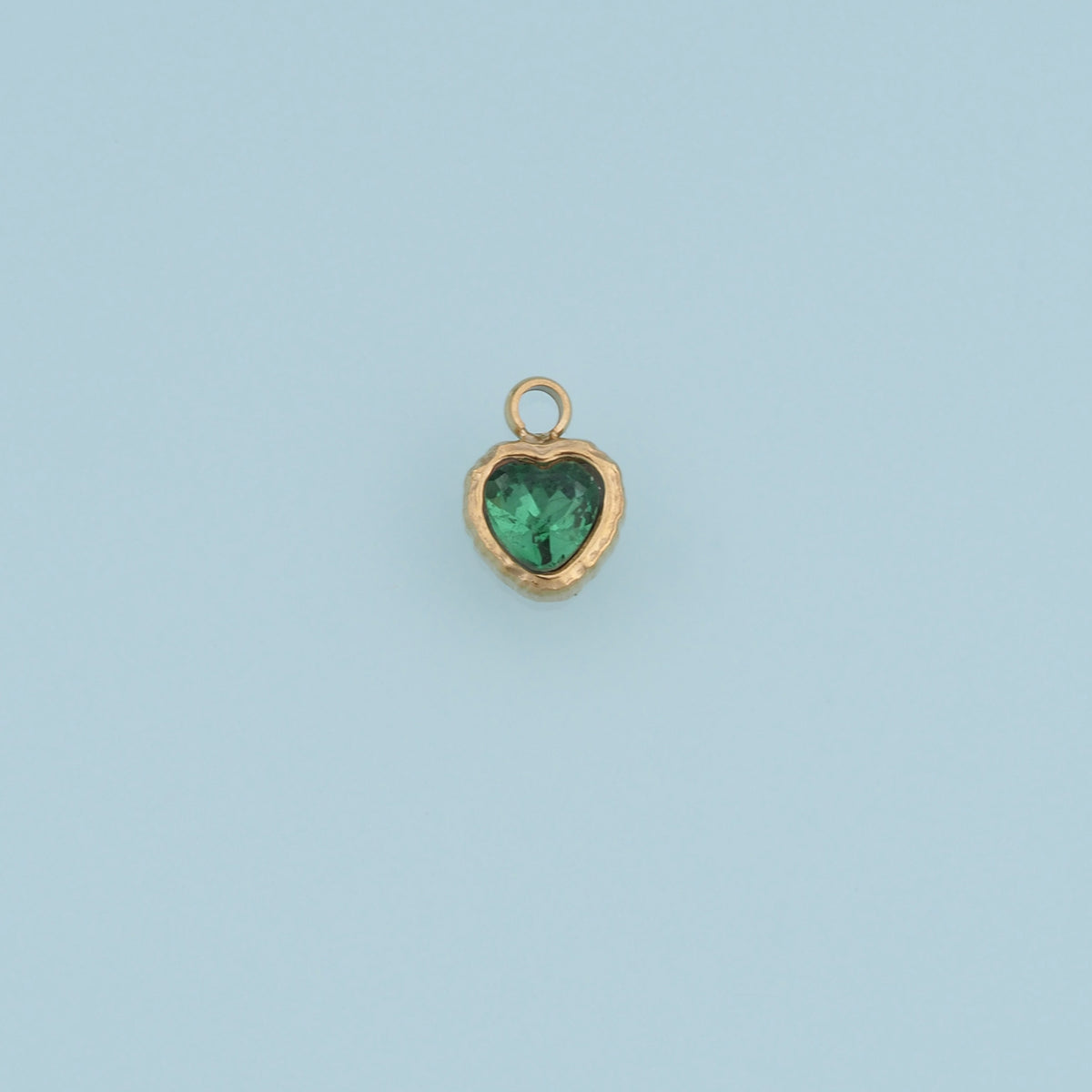 Colorful Crystal Heart Pendant,14K Gold Vintage Textured Gemstone Charm DIY Charm for Necklace Bracelet Making
