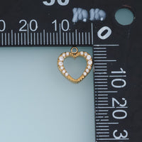 Open Heart Crystal Pendant,14K Gold Silver Sparkling Rhinestone Charm DIY Charm for Necklace Bracelet Making
