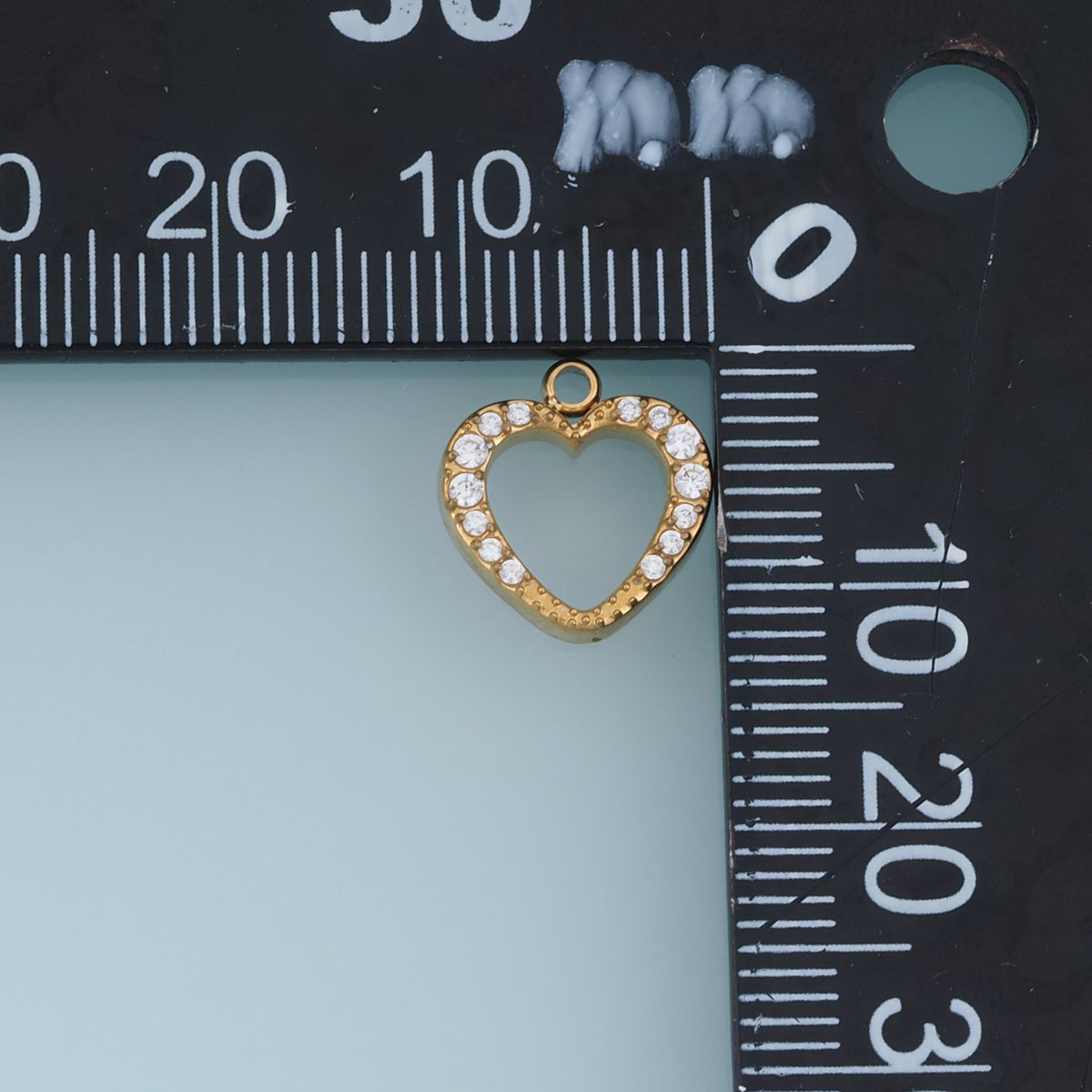 Open Heart Crystal Pendant,14K Gold Silver Sparkling Rhinestone Charm DIY Charm for Necklace Bracelet Making