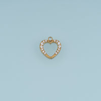 Open Heart Crystal Pendant,14K Gold Silver Sparkling Rhinestone Charm DIY Charm for Necklace Bracelet Making