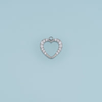 Open Heart Crystal Pendant,14K Gold Silver Sparkling Rhinestone Charm DIY Charm for Necklace Bracelet Making