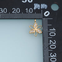 Open Petal Flower Pendant,14K Gold Silver Colorful Crystal Floral Charm DIY Charm for Necklace Bracelet Making