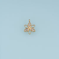Open Petal Flower Pendant,14K Gold Silver Colorful Crystal Floral Charm DIY Charm for Necklace Bracelet Making