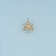 Open Petal Flower Pendant,14K Gold Silver Colorful Crystal Floral Charm DIY Charm for Necklace Bracelet Making