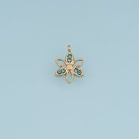 Open Petal Flower Pendant,14K Gold Silver Colorful Crystal Floral Charm DIY Charm for Necklace Bracelet Making