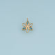 Open Petal Flower Pendant,14K Gold Silver Colorful Crystal Floral Charm DIY Charm for Necklace Bracelet Making