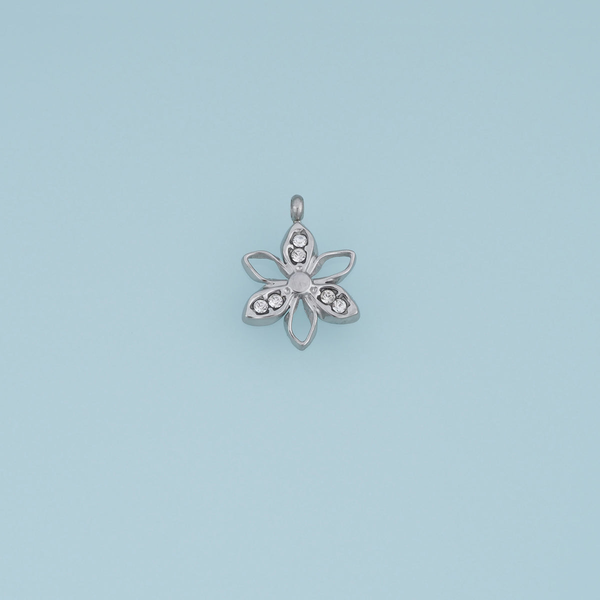 Open Petal Flower Pendant,14K Gold Silver Colorful Crystal Floral Charm DIY Charm for Necklace Bracelet Making