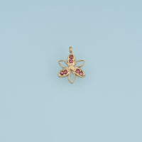 Open Petal Flower Pendant,14K Gold Silver Colorful Crystal Floral Charm DIY Charm for Necklace Bracelet Making