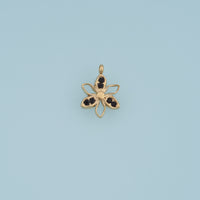 Open Petal Flower Pendant,14K Gold Silver Colorful Crystal Floral Charm DIY Charm for Necklace Bracelet Making