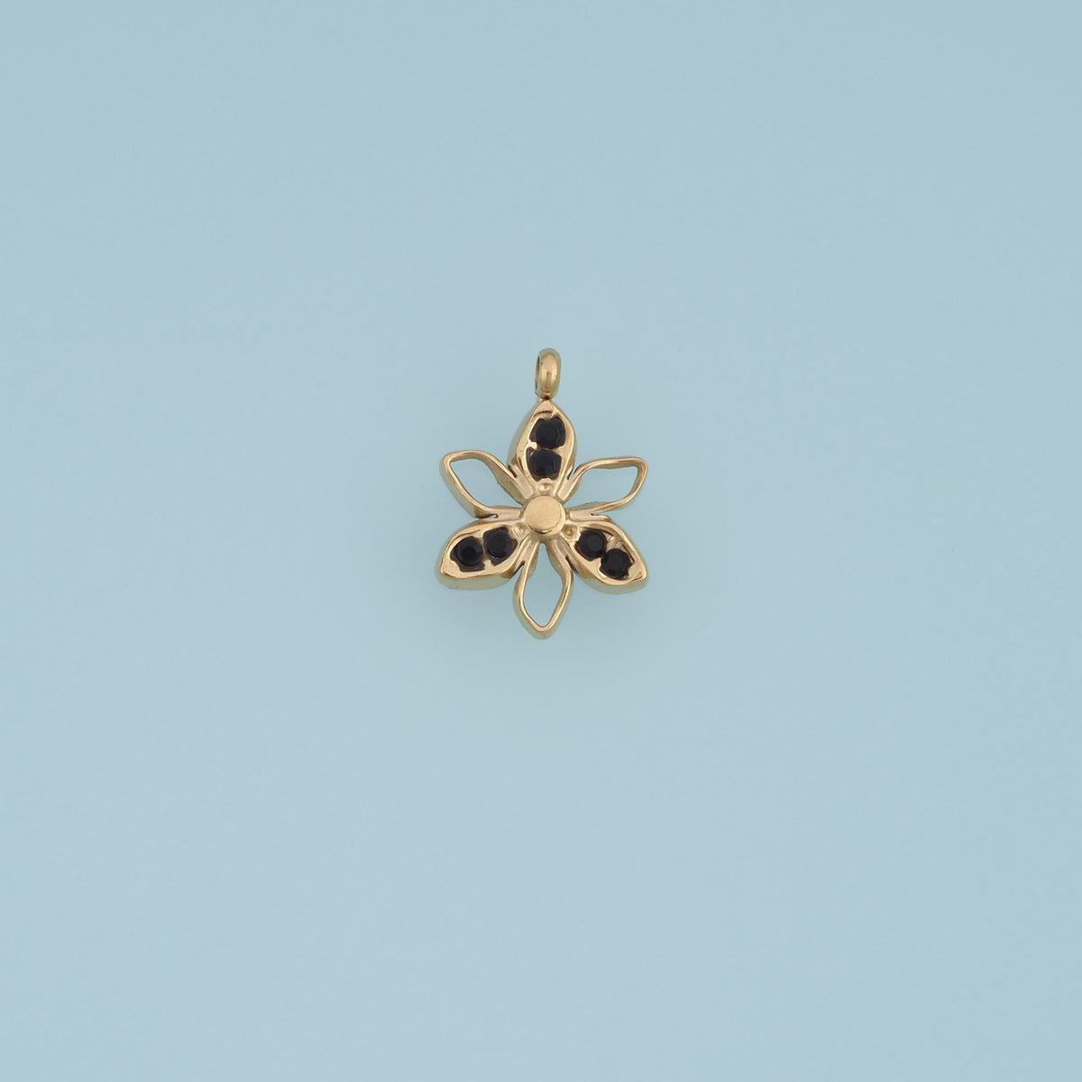 Open Petal Flower Pendant,14K Gold Silver Colorful Crystal Floral Charm DIY Charm for Necklace Bracelet Making