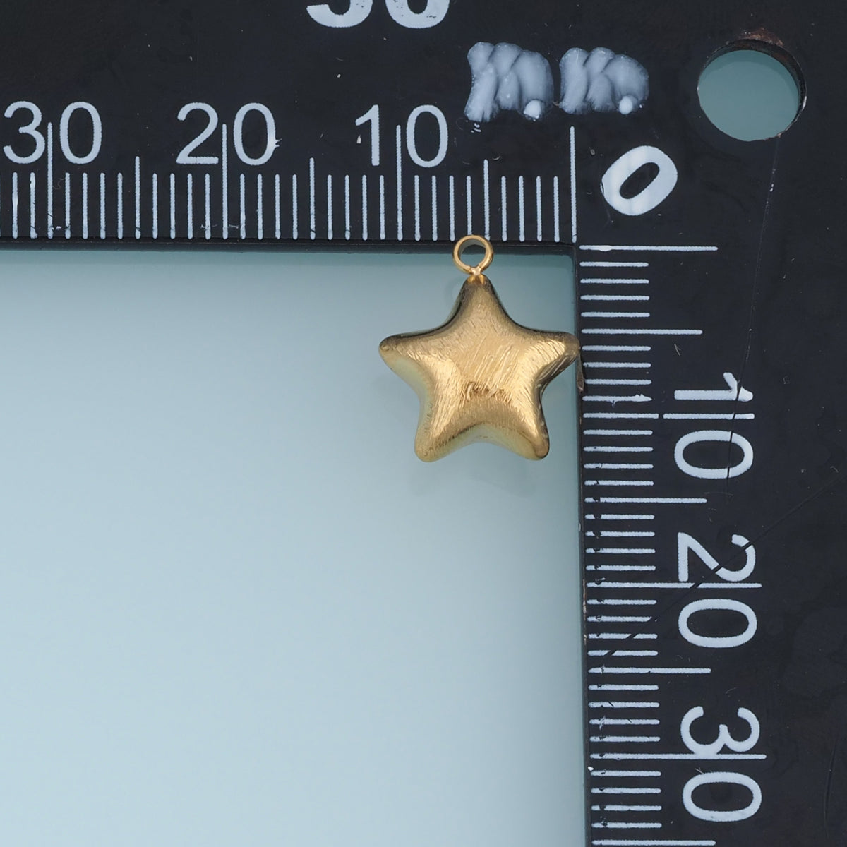 Puffy Star Pendant,14K Gold Brushed Textured Five Point Star Charm DIY Charm for Necklace Bracelet Making