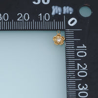 Five Petal Flower Pendant,14K Gold Dainty Crystal Floral Charm DIY Charm for Necklace Bracelet Making