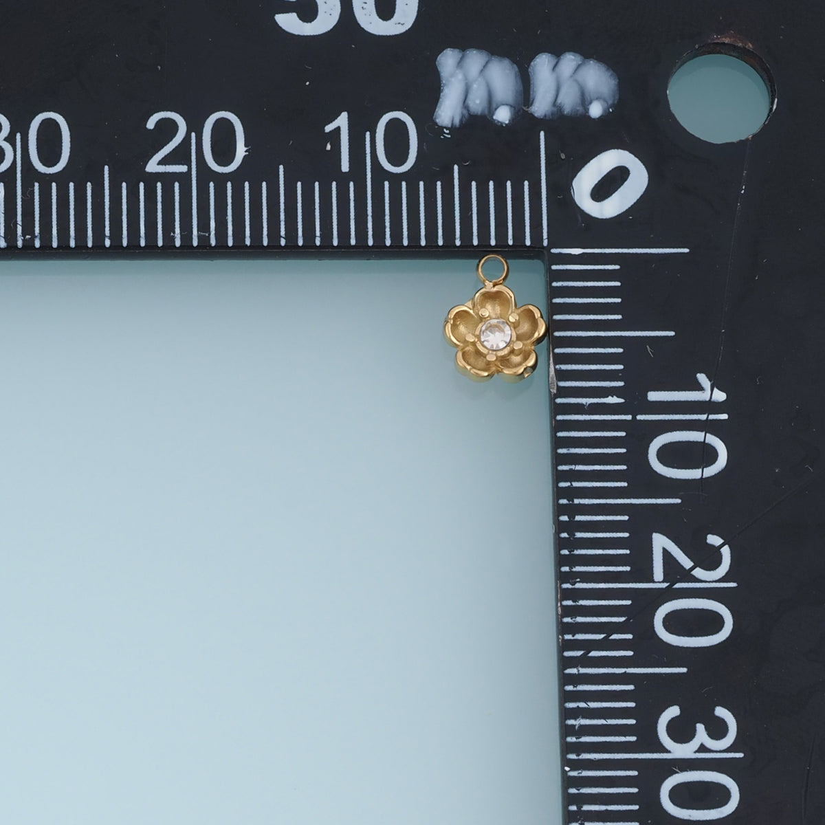 Five Petal Flower Pendant,14K Gold Dainty Crystal Floral Charm DIY Charm for Necklace Bracelet Making
