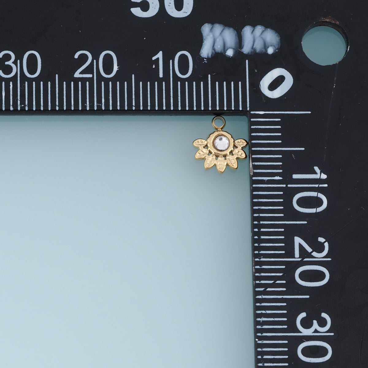 Crystal Floral Leaf Pendant,14K Gold Dainty Botanical Charm DIY Charm for Necklace Bracelet Making